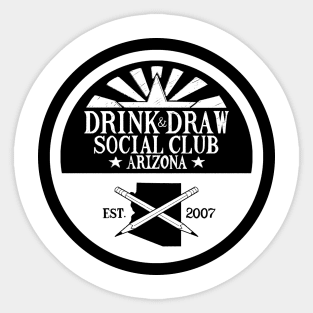 The Drink & Draw Social Club Arizona Chapter (White Tee) Sticker